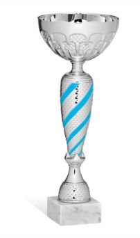 Coppa con inserti azzurri
