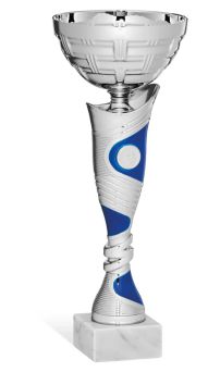 Coppa con particolari e inserti color blu