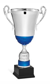 Coppa con manici smaltata blu