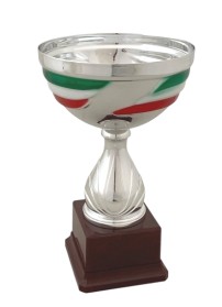 Coppa smaltata tricolore