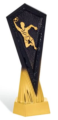 Trofeo calcio nero e oro lucido